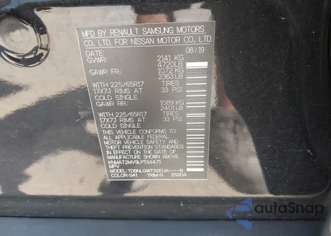 2020 Nissan Rogue Sv Intelligent Awd from USA, damaged, VIN KNMAT2MV9LP514471